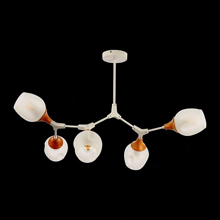 Светильник потолочный Белый, Светлое дерево/Белый E27 5*60W SLE113502-05 - фото