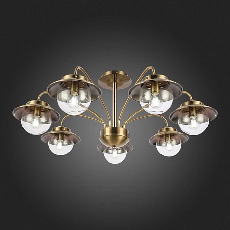 Светильник потолочный Античная бронза/Прозрачный E14 7*40W SLE110102-07 - фото