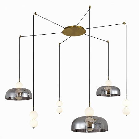 Светильник подвесной ST-Luce Золотистый/Молочно-Белый,Прозрачно-Дымчатый LED 1*42W SL6112.202.42 - фото