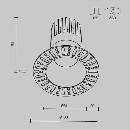 Встраиваемый светильник Technical DL122-15W-3K-TRS-W - фото