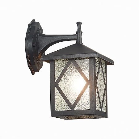 Светильник уличный настенный ST-Luce Черный/Черный, Прозрачный E27 1*60W SL084.411.01 - фото