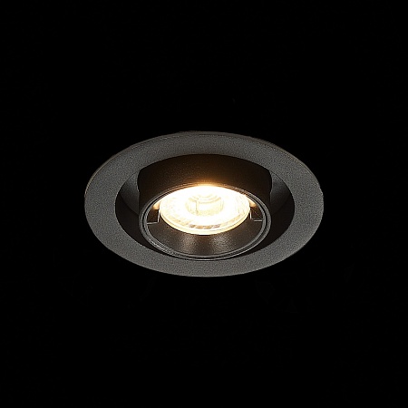Св-к встр. Черный LED 1*12W 3000K 900Lm Ra80 24° IP20 D90xH92 180-240V ST702.338.12 - фото
