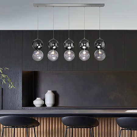 Подвесной светильник Eurosvet 50091/5 хром/дымчатый - фото