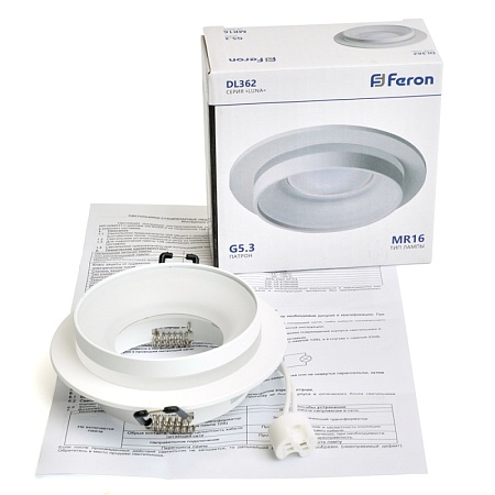 Светильник встраиваемый Feron DL362 LUNA  потолочный MR16 G5.3 белый - фото