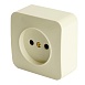 Розетка 1-местная б/з открытой установки, STEKKER, 250В, 10А, IP20, серия София, слоновая кость, MST10-11-04 - фото