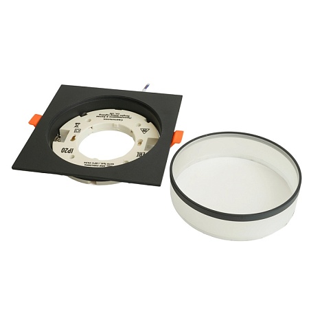 Светильник встраиваемый Feron DL701 потолочный GX70 черный квадрат - фото