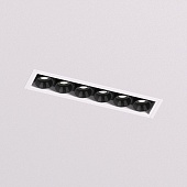 DK2531-WB Встраиваемый светильник SPACE со светодиодом под шпатлевку L126mm 220V 10W 38° 4000К IP20 белый/черный алюминий