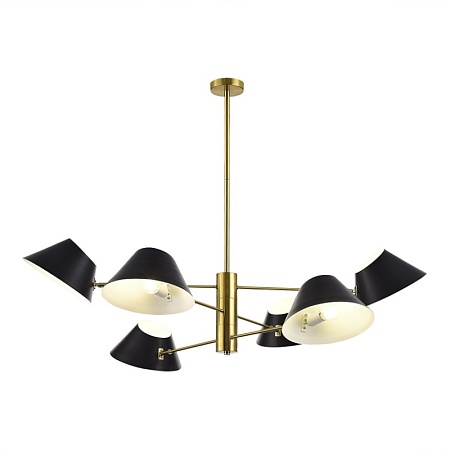 Светильник подвесной Латунь/Черный, Белый E14 6*60W SLE1253-343-06 - фото