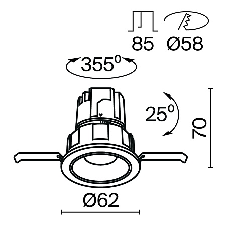 Встраиваемый светильник Technical Wise DL057-7W3K-B - фото