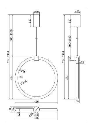 Подвесной светильник Maytoni Anillo MOD315PL-L20G3K - фото