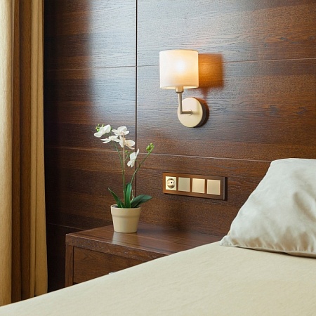 Выключатель одноклавишный проходной шампань WL11-SW-1G-2W - фото