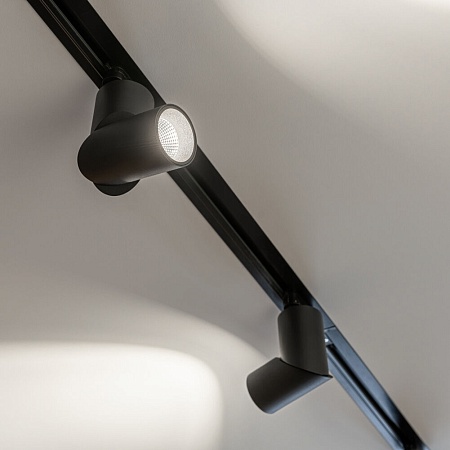 Встраиваемый однофазный шинопровод 1 метр черный (с вводом питания и заглушкой) 85082/00 Elektrostandard - фото