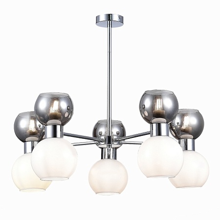 Светильник потолочный Хром/Белый, Дымчатый E27 10*60W SLE1138-102-10 - фото