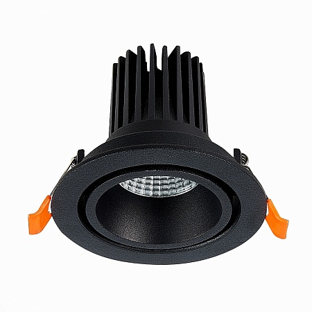 Св-к встр. Черный LED 1*10W 3000K 750Lm Ra>90 38° IP20 D102xH85 170-240V ST705.438.10 - фото