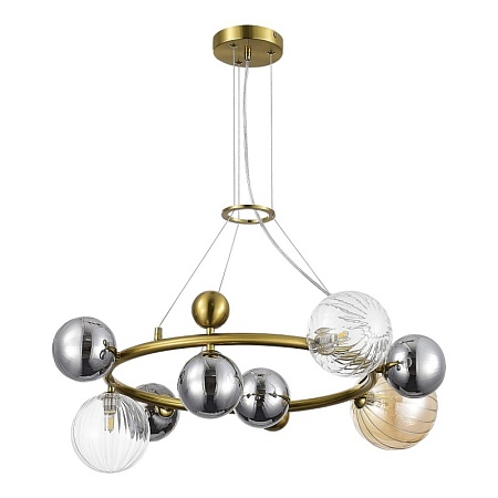 Светильник подвесной ST-Luce Латунь/Янтарный,Дымчатый,Прозрачный G9 8*5W 4000K SL1515.303.08 - фото