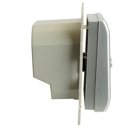 Терморегулятор механический для теплого пола (механизм), STEKKER GLS00-7117-03, 250В, 3500Вт, серия Катрин, серебро - фото