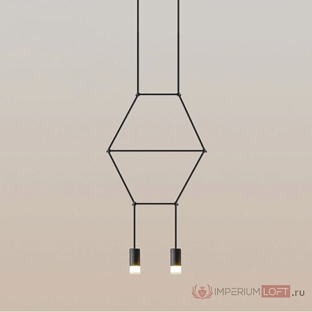 Подвесной Светильник Via Wireflow Polyhedral 2 Lineal Pendant Light Imperiumloft 152907-22 - фото