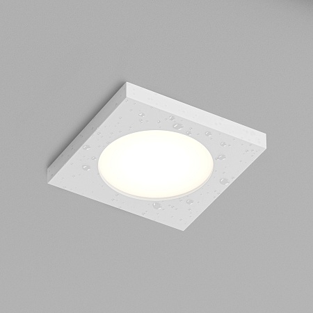 DK3014-WH Встраиваемый светильник влагозащ., IP 44, 50 Вт, GU10, белый, алюминий - фото