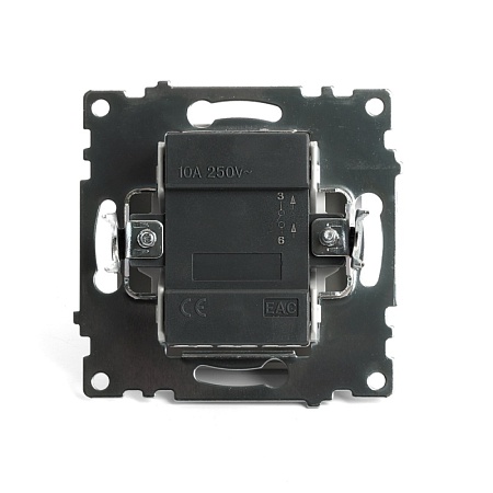 Выключатель 1-клавишный c индикатором (механизм), STEKKER, GLS10-7101-08, 250В, 10А, серия Катрин, золото - фото