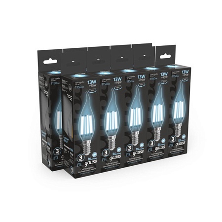 Светодиодная лампа Gauss Свеча на ветру 13W 1150Lm 4100K E14 104801213 - фото