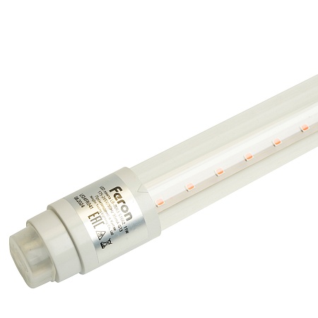 Лампа светодиодная для растений T8 Feron LB-7063 G13 стекло 0,6м 11W 175-265V красно-синий спектр - фото