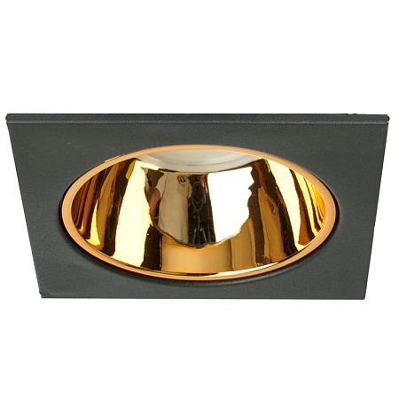 Светильник встраиваемый Feron DL3112 потолочный MR16 G5.3  черный + золото - фото