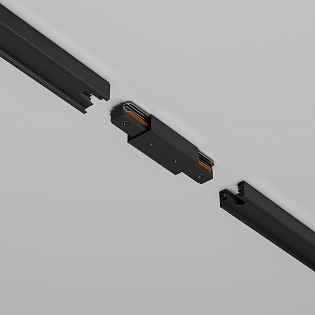 Прямой коннектор питания с вводом питания Unity черный - фото