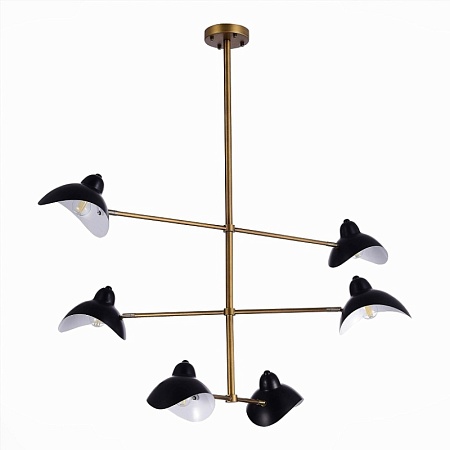 Люстра подвесная ST-Luce Античная бронза/Черный E14 6*60W SL1801.303.06 - фото