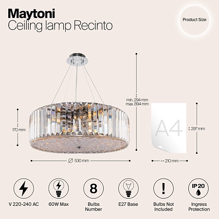 Потолочный светильник Maytoni Recinto MOD080CL-08CH - фото