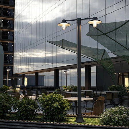 Светильник напольный ST-Luce темно-серый/прозрачный E27 2*60W SL9542.705.02 - фото