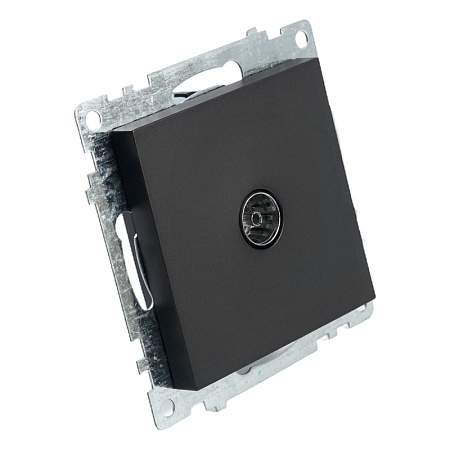 Розетка телевизионная 1-местная (механизм), STEKKER GLS00-7108-05, 75 Ом, 5-862МГц, серия Катрин, черный - фото