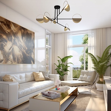 Потолочный светильник Eurosvet 70148/6 черный/золото - фото