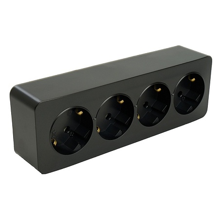 Розетка TV открытой установки, 1-местная, STEKKER, 75 Ом, 5-862МГц, серия София, черный матовый, MST00-10-05 - фото