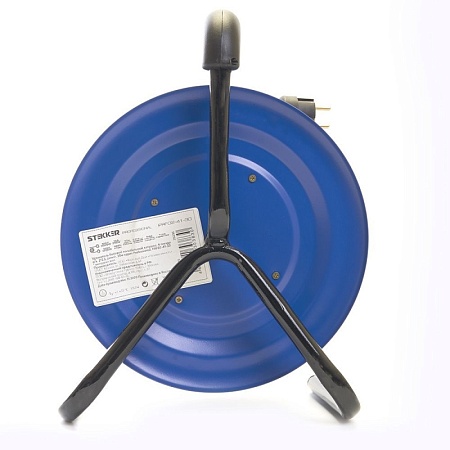 Удлинитель на металлической катушке с/з 4-местный Stekker, PRF02-41-30, 30м, 3*2,5, серия Professional, синий - фото