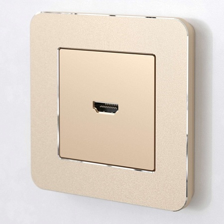 Рамка из металла на 1 пост Platinum шампань W0012611 - фото