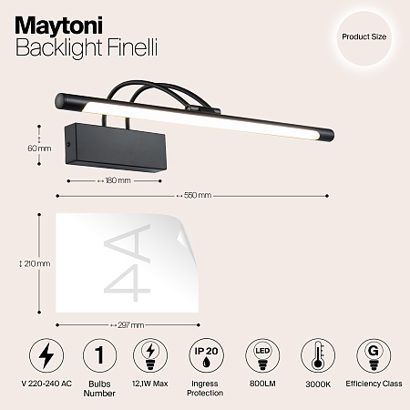 Подсветка Maytoni Finelli MIR004WL-L12B - фото
