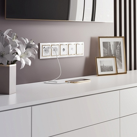 Телефонная розетка  RJ-11 белая WL01-RJ-11 - фото