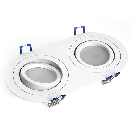 Светильник потолочный встраиваемый, DL2812 MR16 50W G5.3 "овал", белый - фото