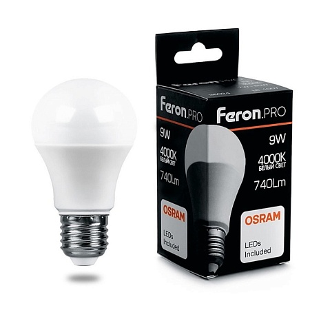 Лампа светодиодная Feron.PRO LB-1009 Шар E27 9W 175-265V 4000K - фото