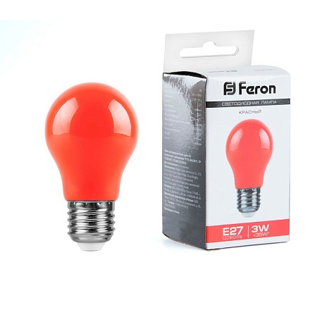Лампа светодиодная Feron LB-375 E27 3W 230V красный - фото