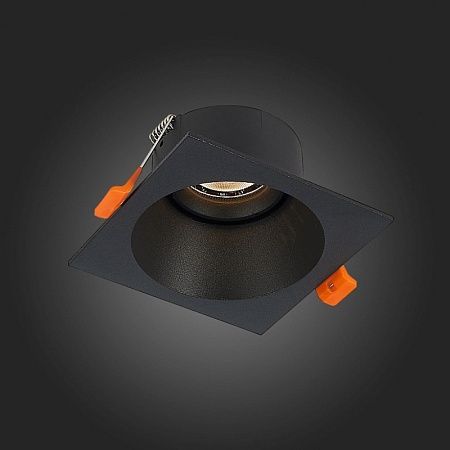 Св-к встр. Черный GU10 1*50W L103xW103xH52 220V Без ламп ST207.418.01 - фото