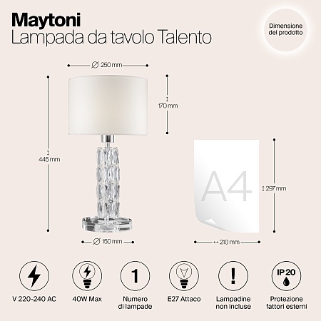 Настольный светильник Maytoni DIA008TL-01CH - фото