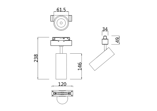 Трековый светильник Technical TR019-2-15W3K-W - фото