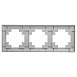 Рамка STEKKER, PFR00-7003-03 3-местная, пластик, серия Катрин, серебро - фото
