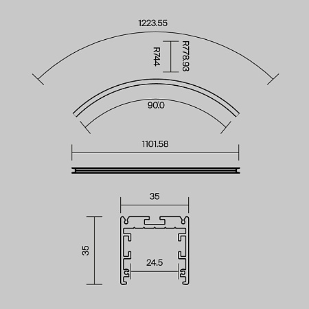 Комплектующие к светодиодной ленте Led Strip ALM-3535R-B-EX-90°-1.5M - фото