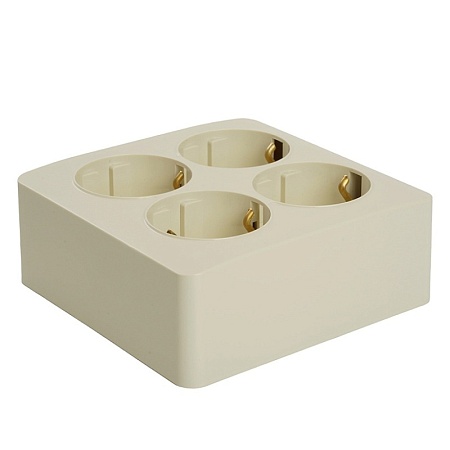 Розетка 3-местная с/з открытой установки, STEKKER, 250В, 16А, IP20, серия София, белый, MST16-13-01 - фото