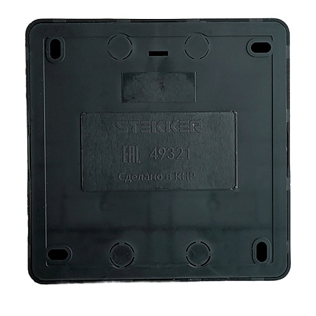 Розетка 4-местная б/з открытой установки, квадрат, STEKKER, 250В, 10А, IP20, серия София, черный, MST10-14S-02 - фото