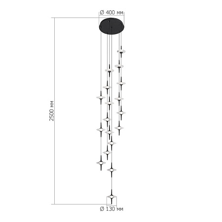 Светильник подвесной ST-Luce Черный/Прозрачный LED 18*5W 4000K SL6231.403.18 - фото