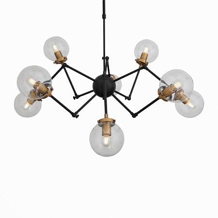 Люстра потолочная ST-Luce Черный, Золото/Прозрачный E27 8*40W (из 2-х коробок) SL234.402.08 - фото