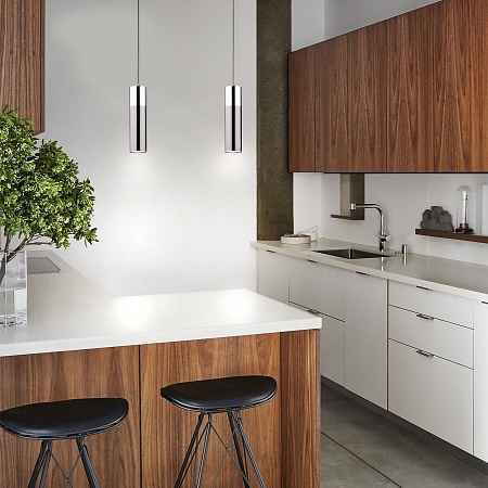 Подвесной акцентный светильник Eurosvet 50135/1 LED хром/черный жемчуг - фото